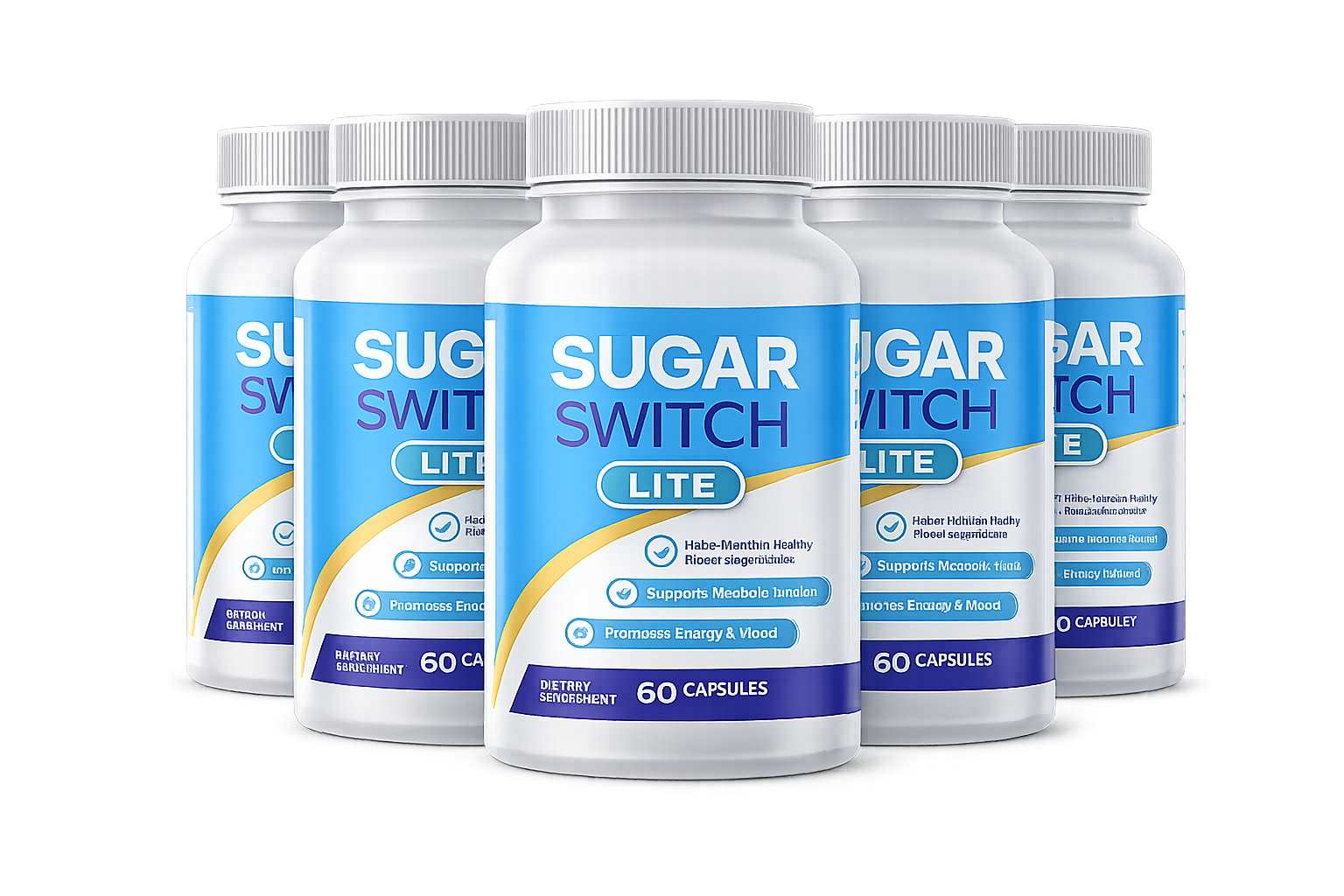 SugarSwitch Lite Blood Sugar Support - 6 Bottles (60 Capsules Each)